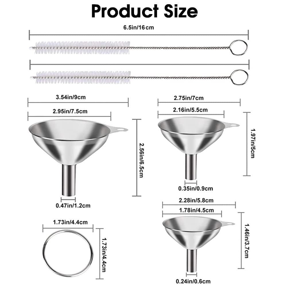 3 Pcs Funnel with Brush Set